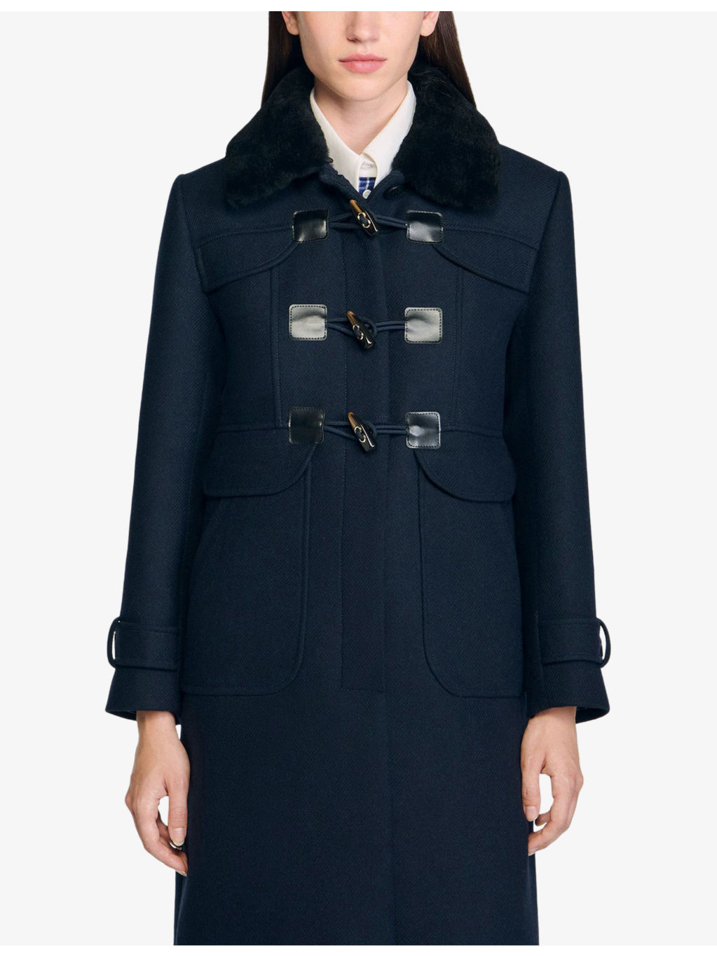 Velvet-Collar Regular-Fit Wool-Blend Coat - 3
