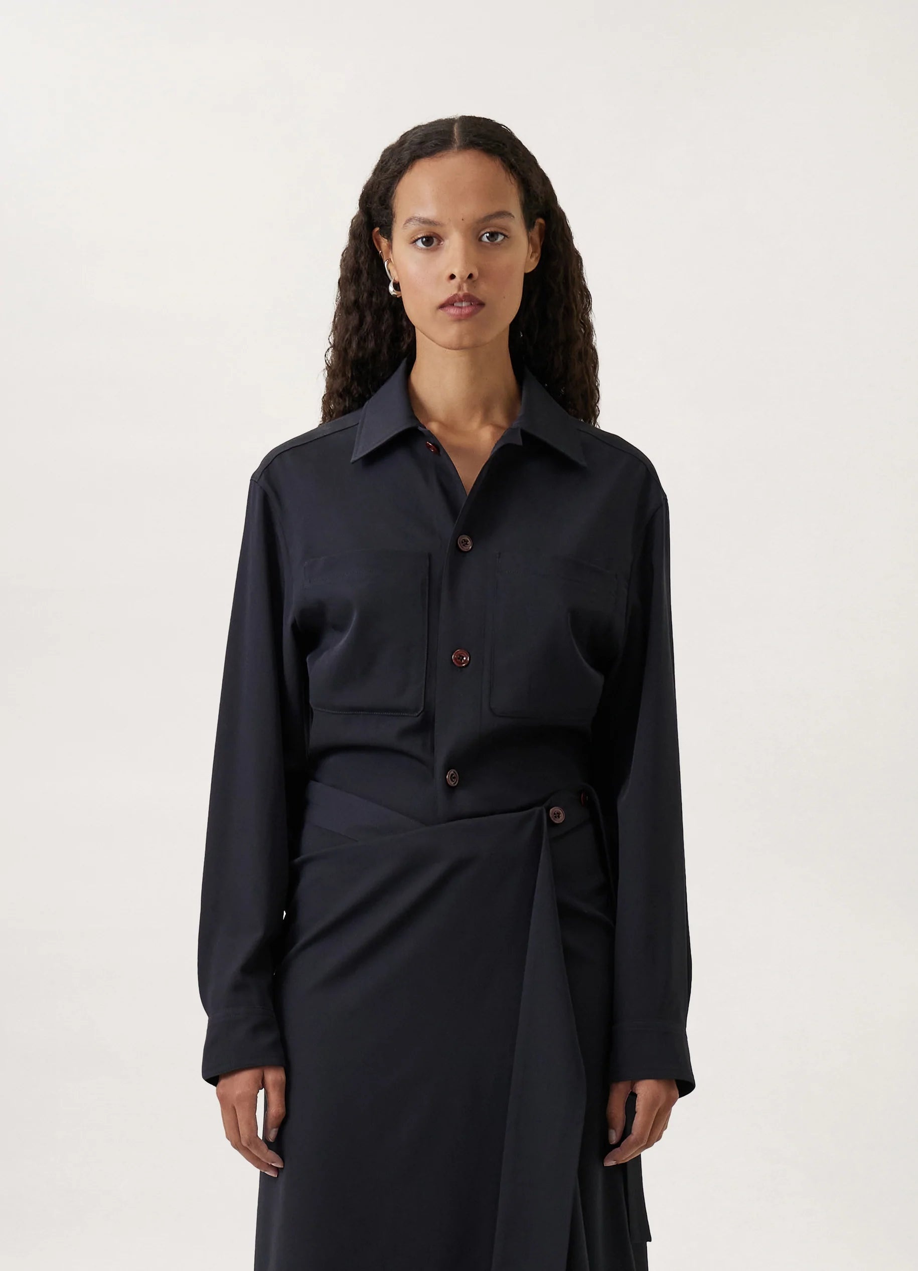 TWISTED WRAP OVER SKIRT
LIGHT WOOL GABARDINE - 5