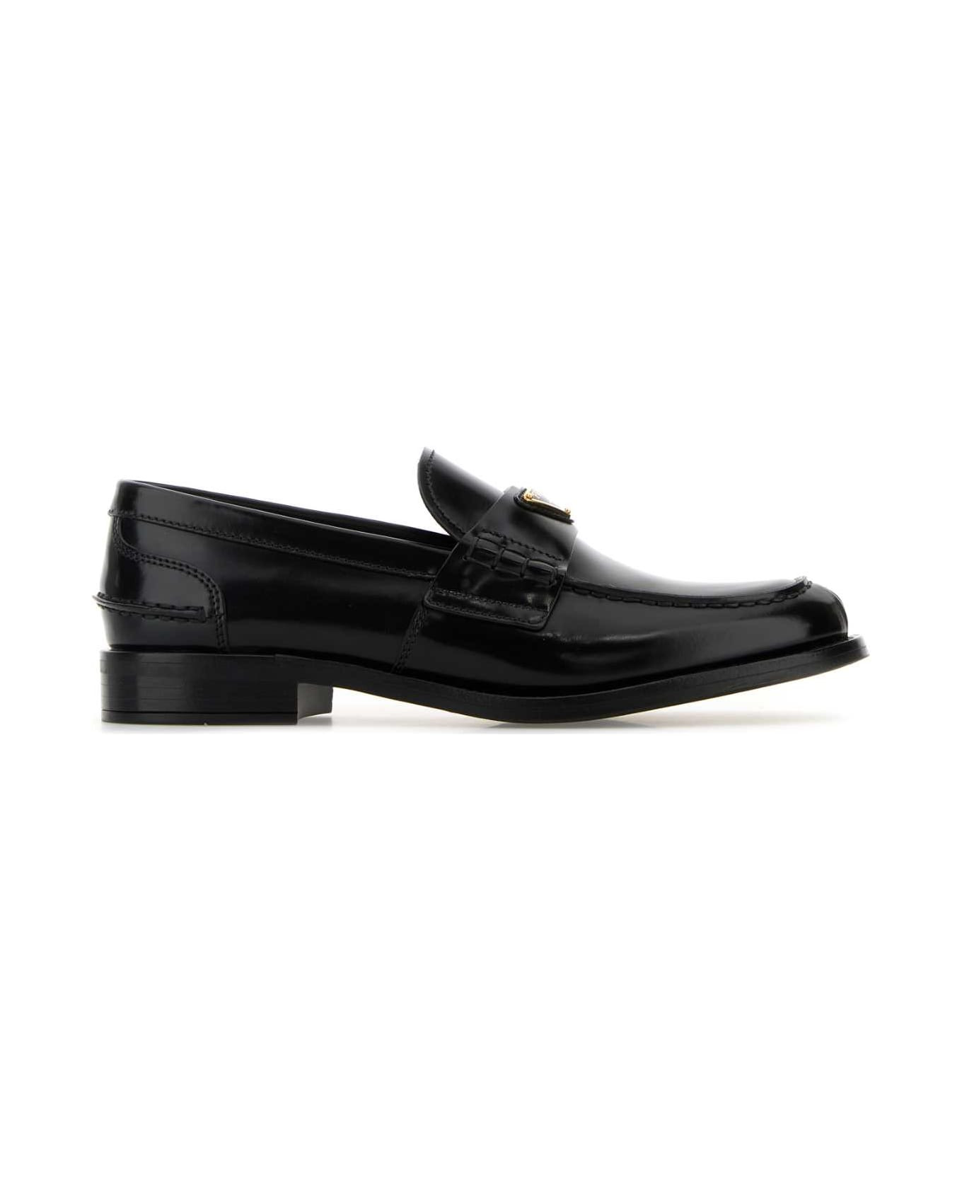 Black Leather Loafers - 1