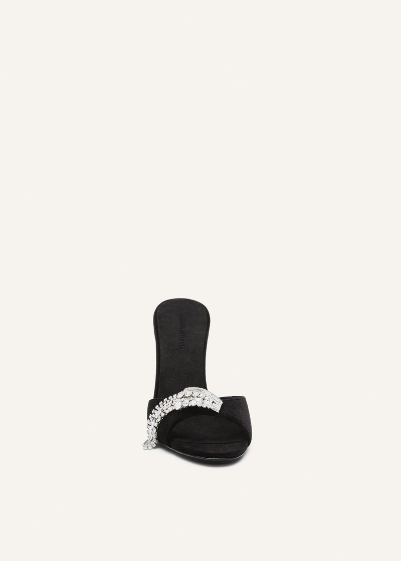 Crystal-embellished mules in black suede 3