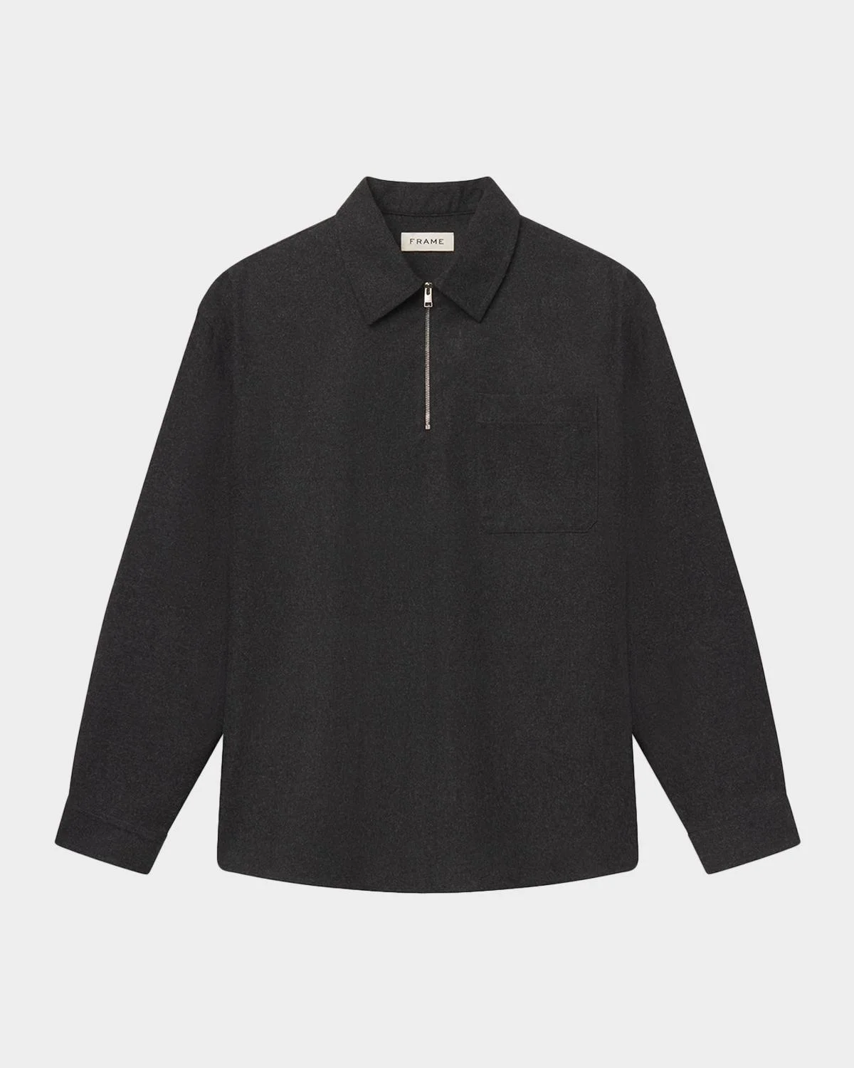Men's Wool-Blend Half-Zip Overshirt - 1