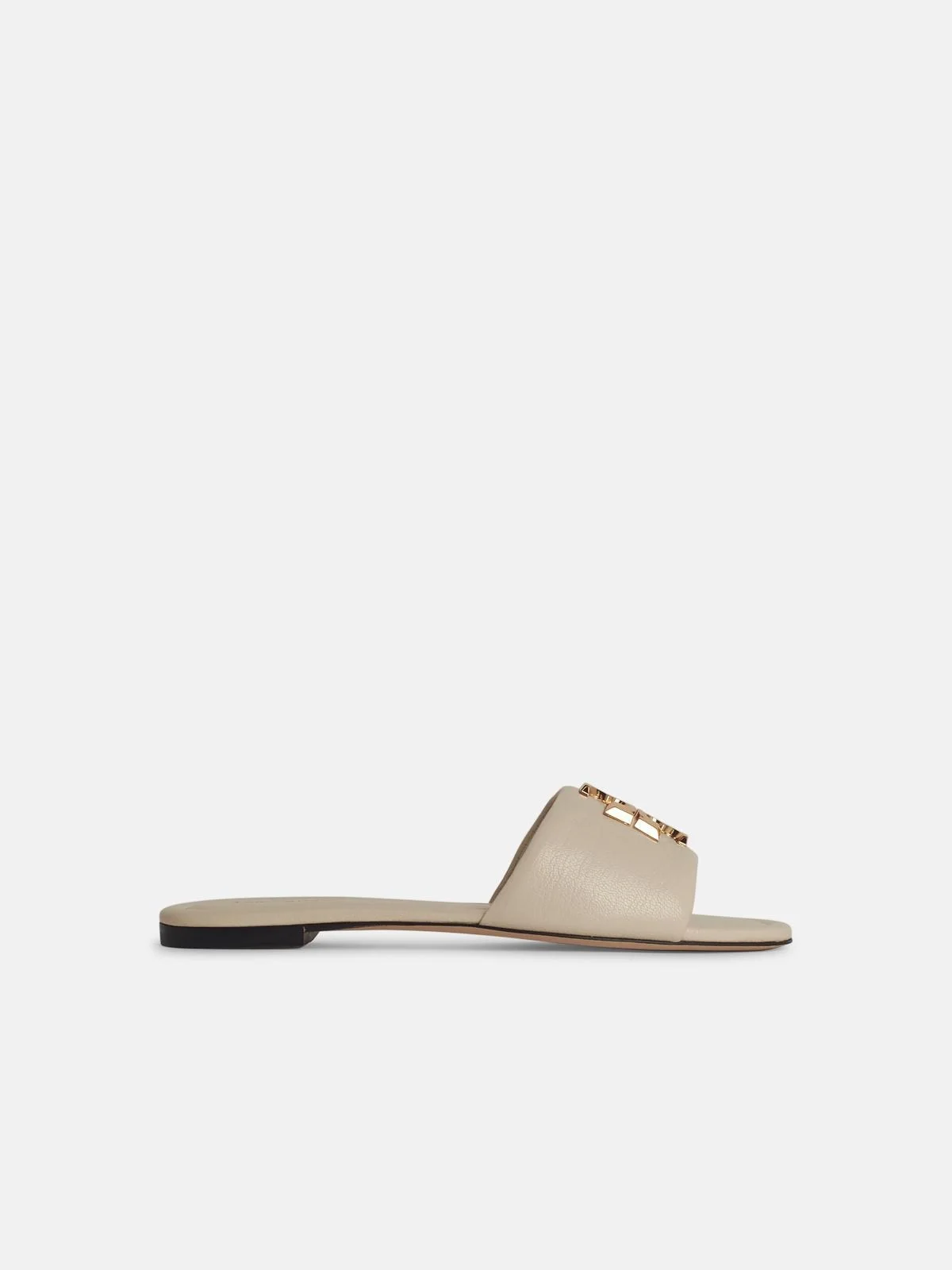 'ELEANOR' CREAM LEATHER SLIPPERS - 1