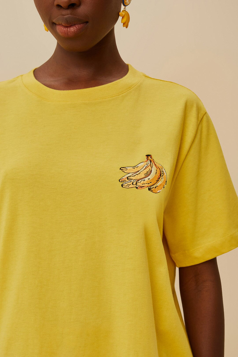 FARM RIO Pink Tropical Bananas Organic Cotton Relaxed T-Shirt outlook