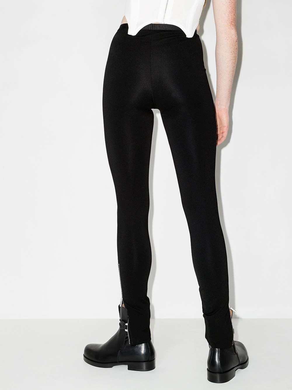 mid-rise zip-ankle leggings - 3