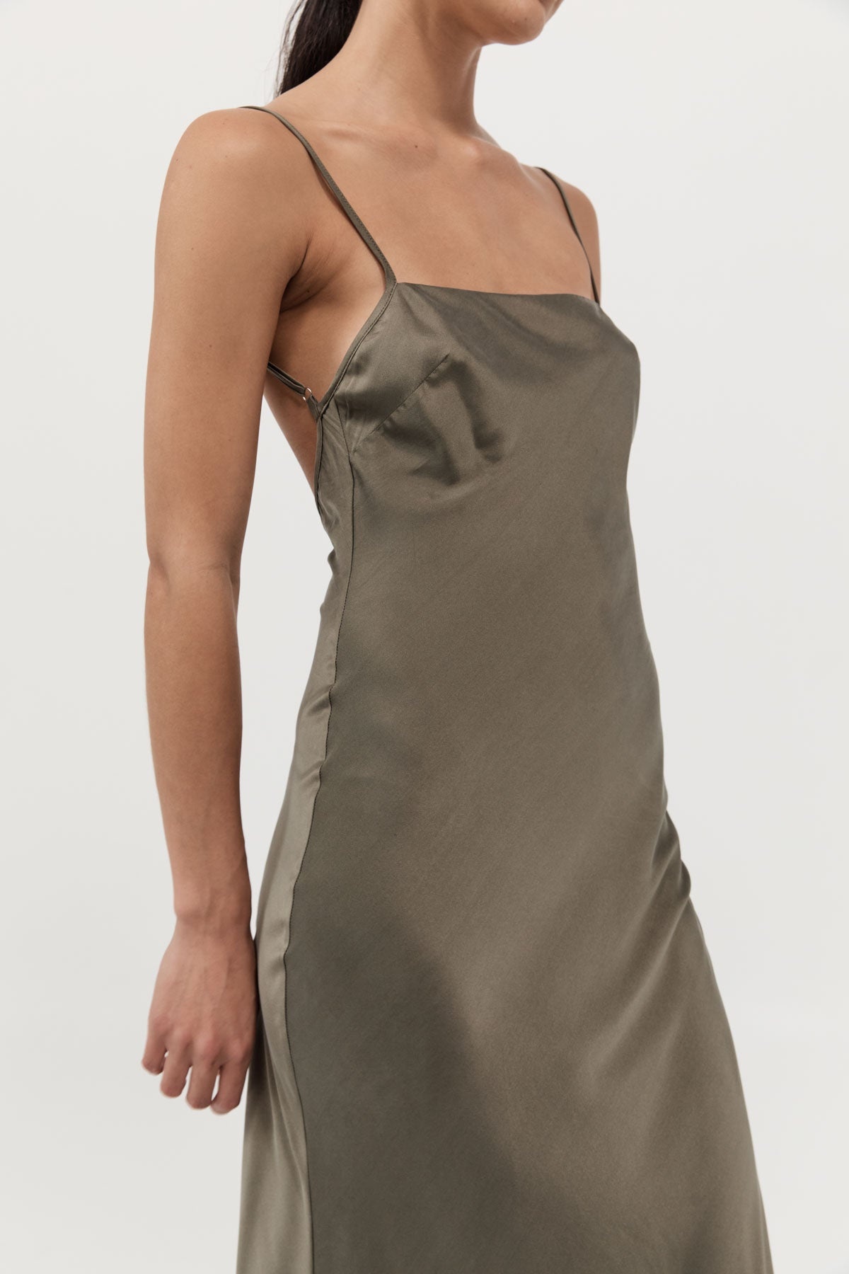 Low Back Slip Dress - Kelp - 4