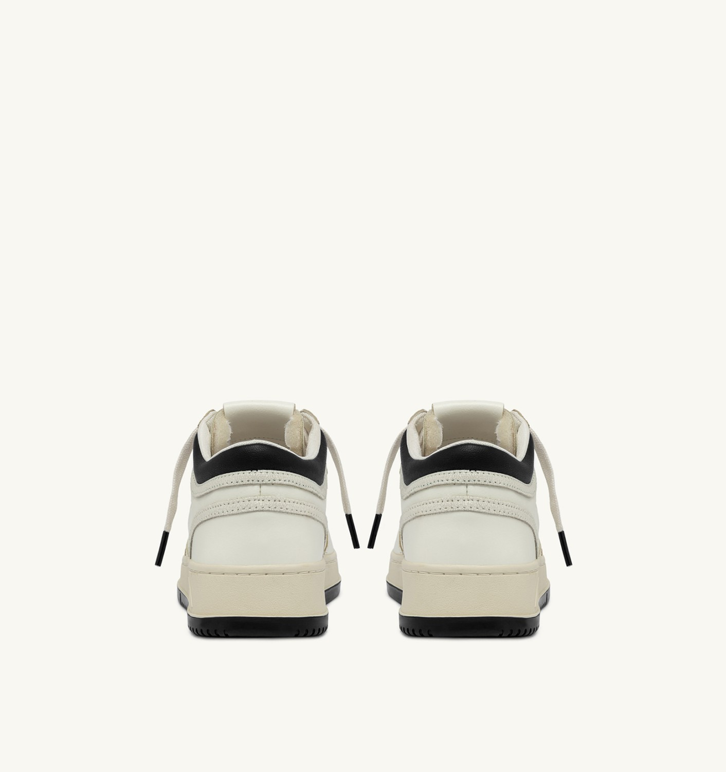 MED-WAY SNEAKERS IN LEATHER COLOR MARSHMALLOW AND BLACK - 3
