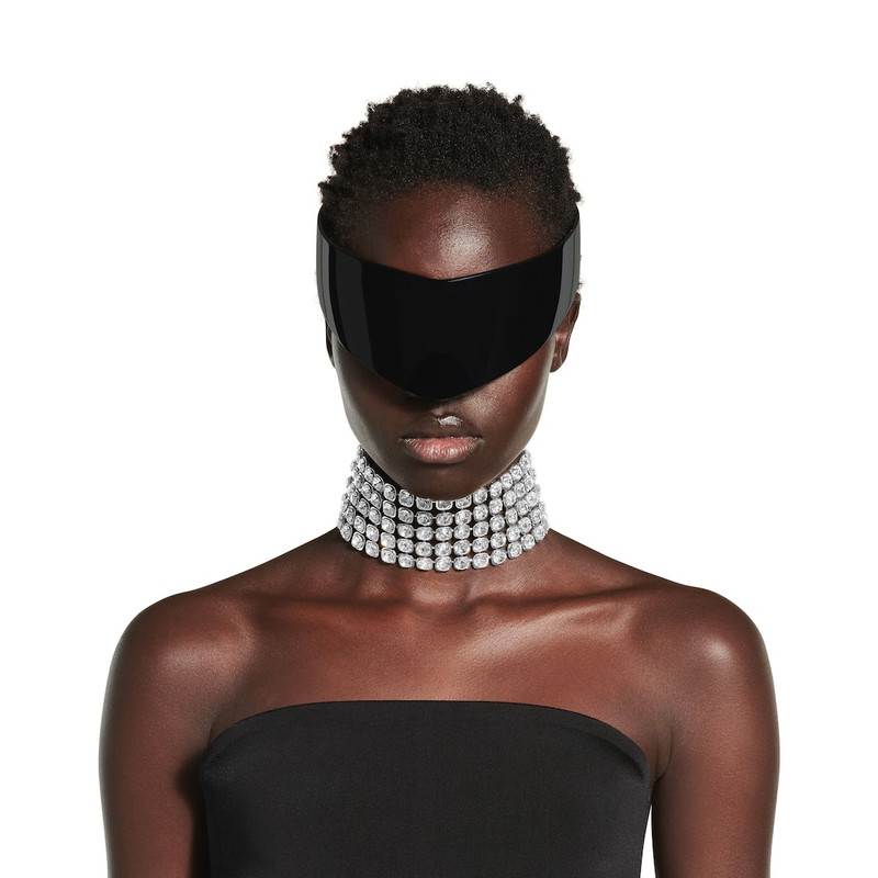 Women's 10pm Choker in Shiny Silver 5