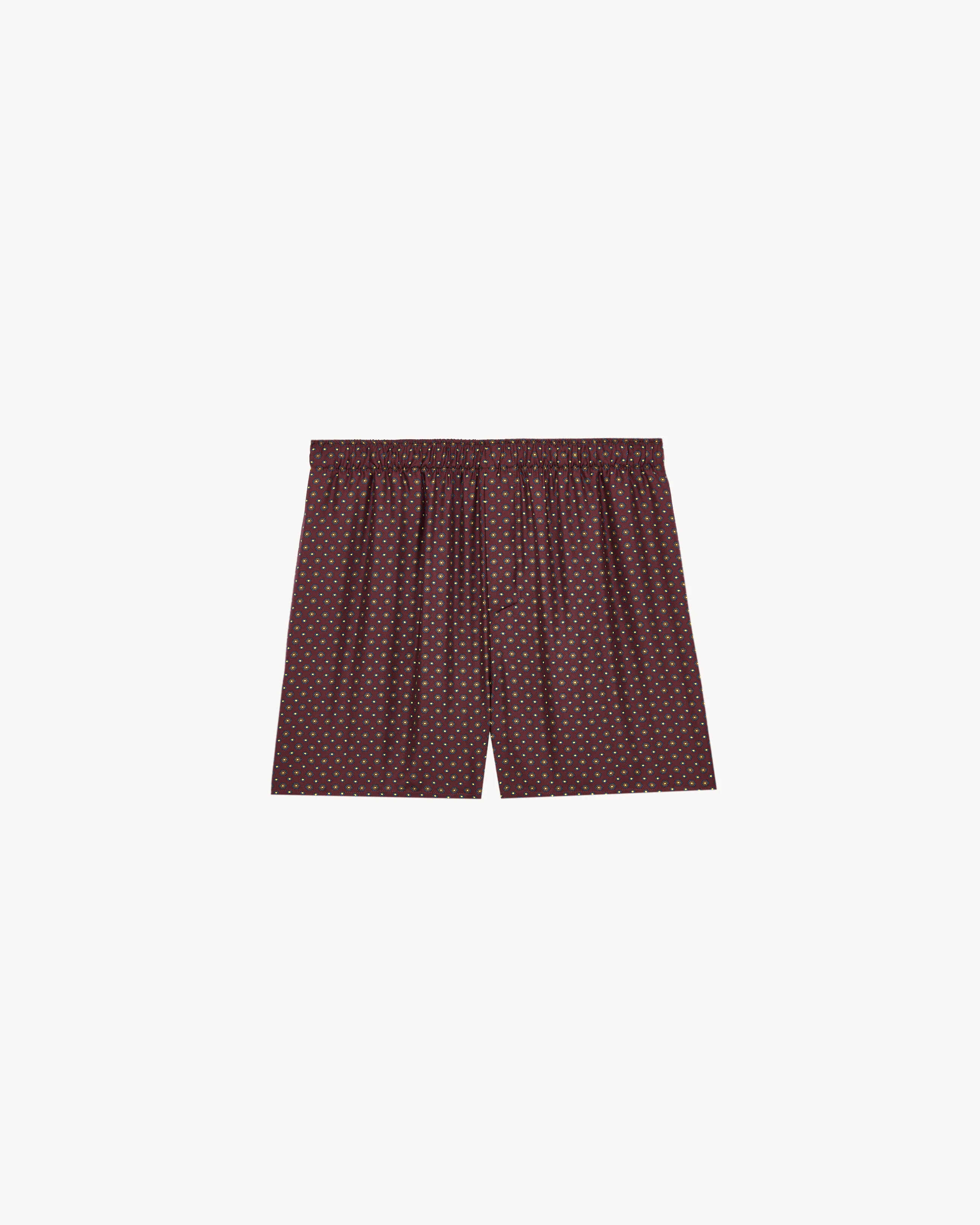 SHORTS IN HEXAGON SILK TWILL - 1
