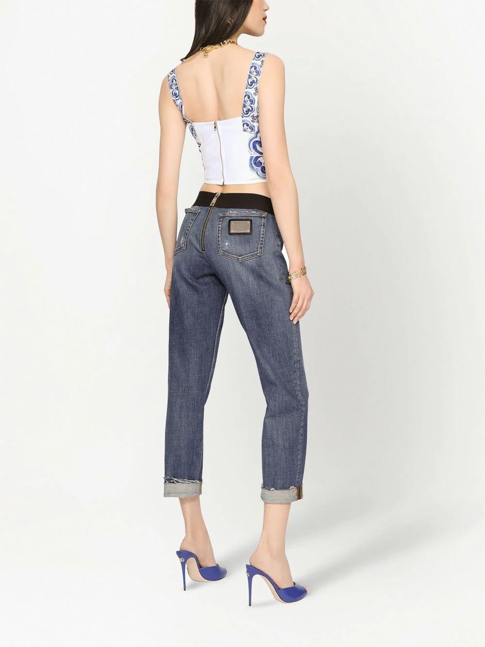 high-rise slim-fit cropped jeans - 4