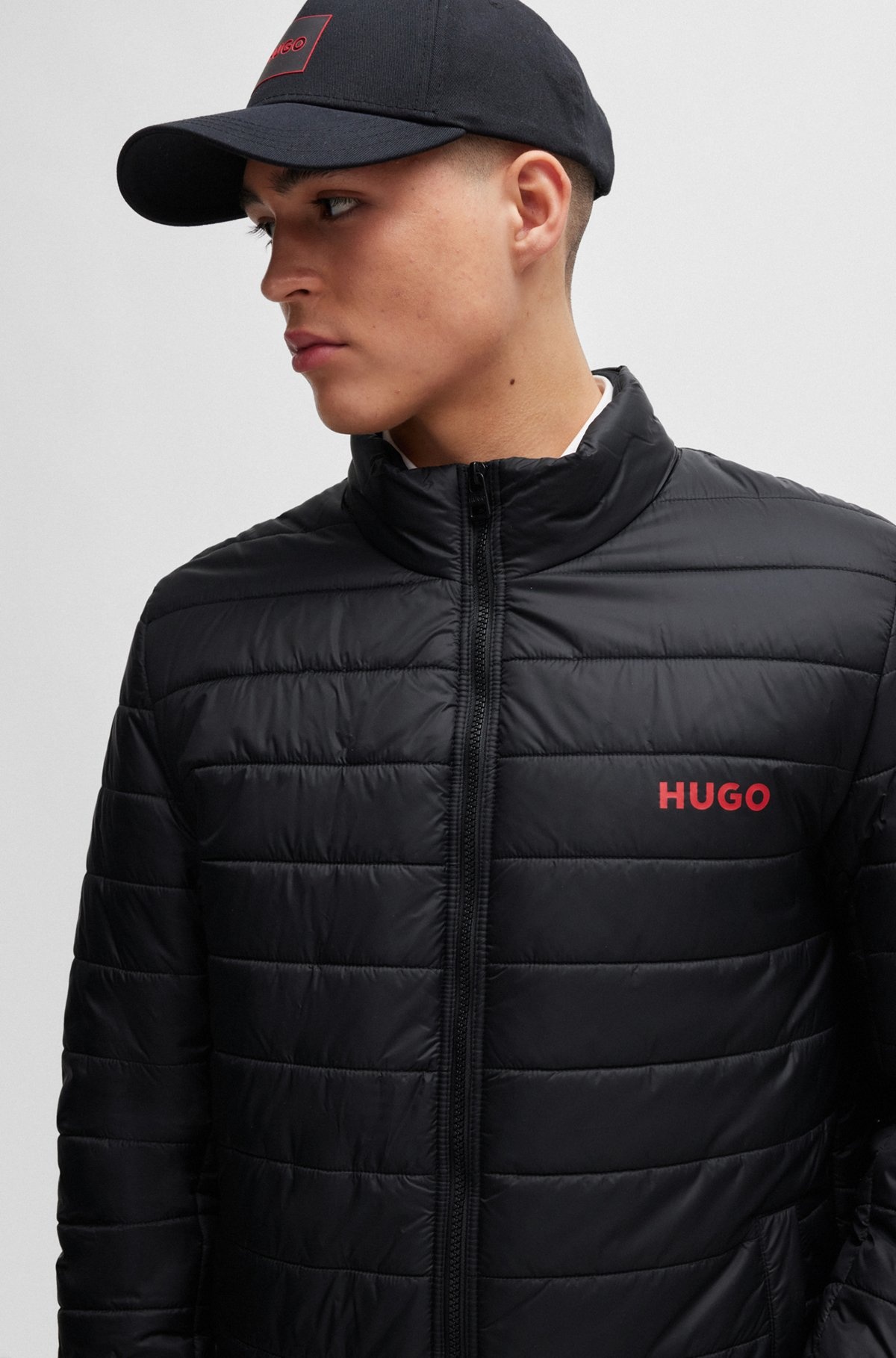 WATER-REPELLENT SLIM-FIT JACKET WITH LOGO PRINT - 5