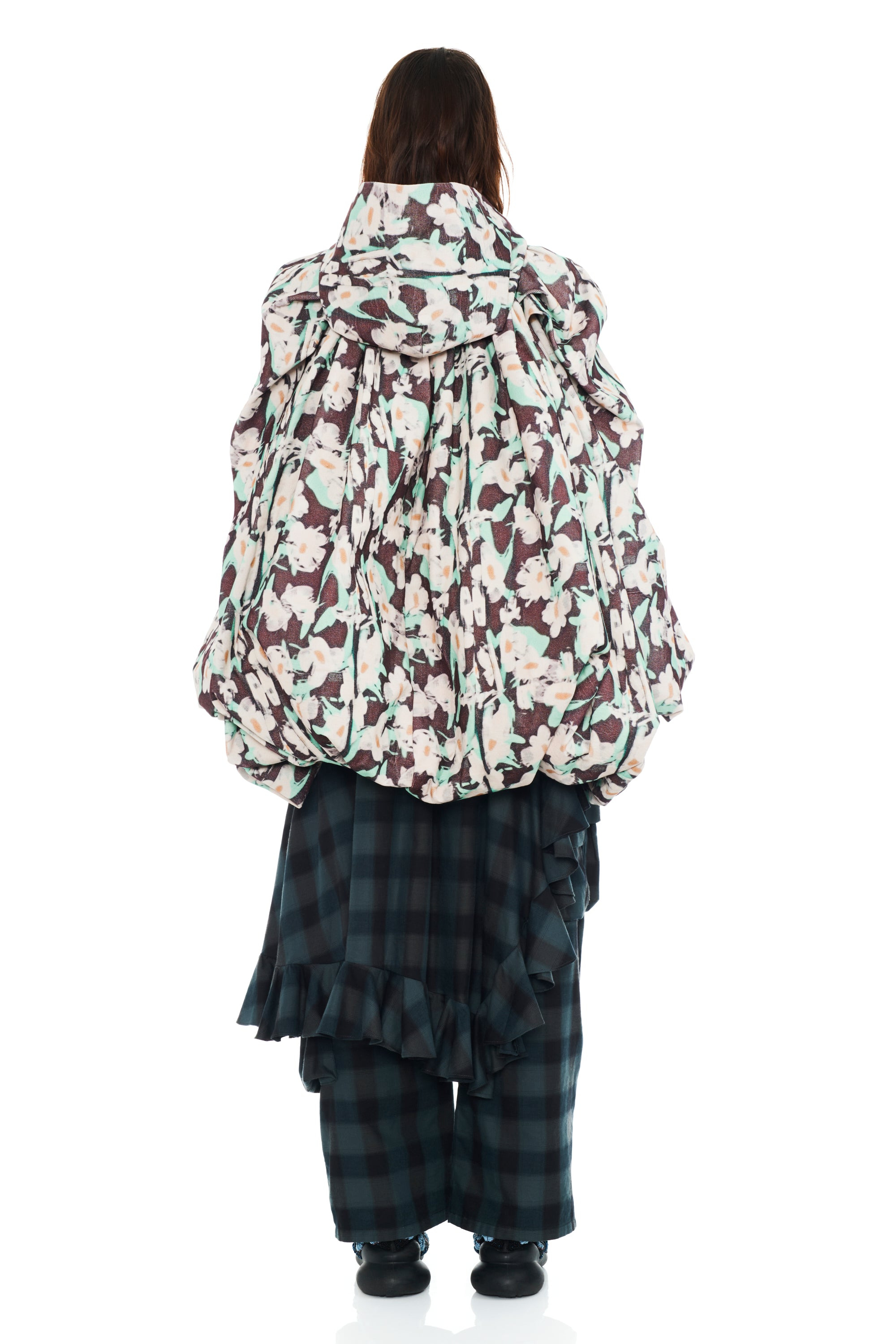 BLACK PAINTED DAISY PILLOW COAT - 5