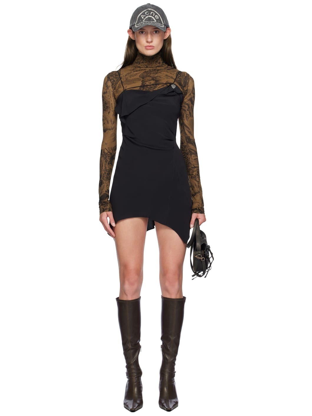 Black Strap Minidress - 1