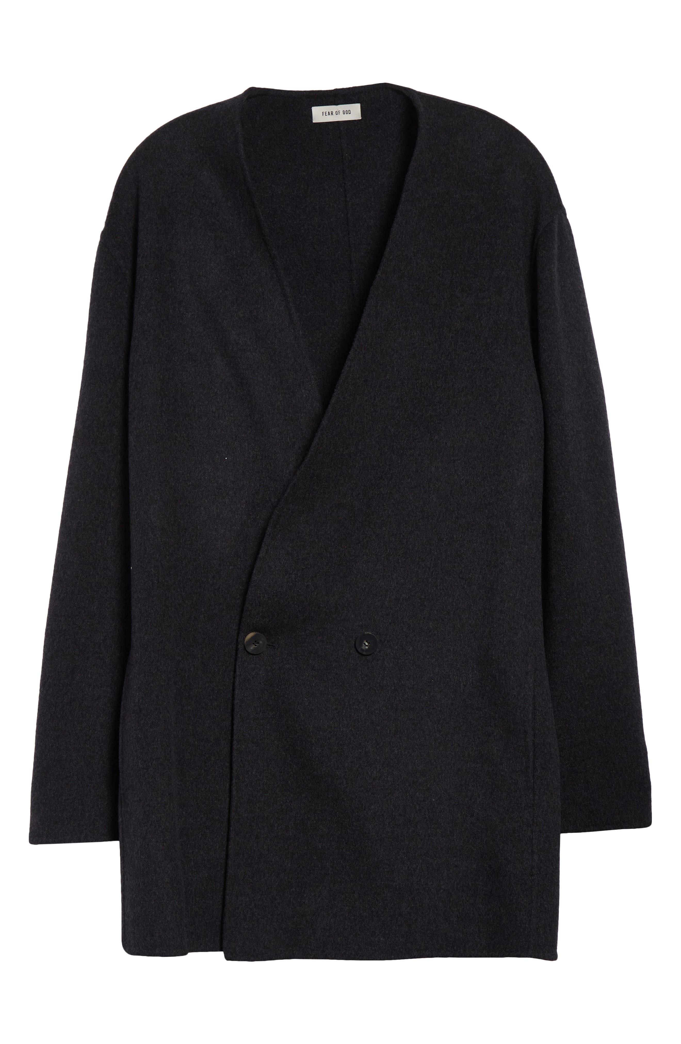 Fear of God Relaxed Lapelless Double Breasted Blazer in Charcoal at Nordstrom - 6