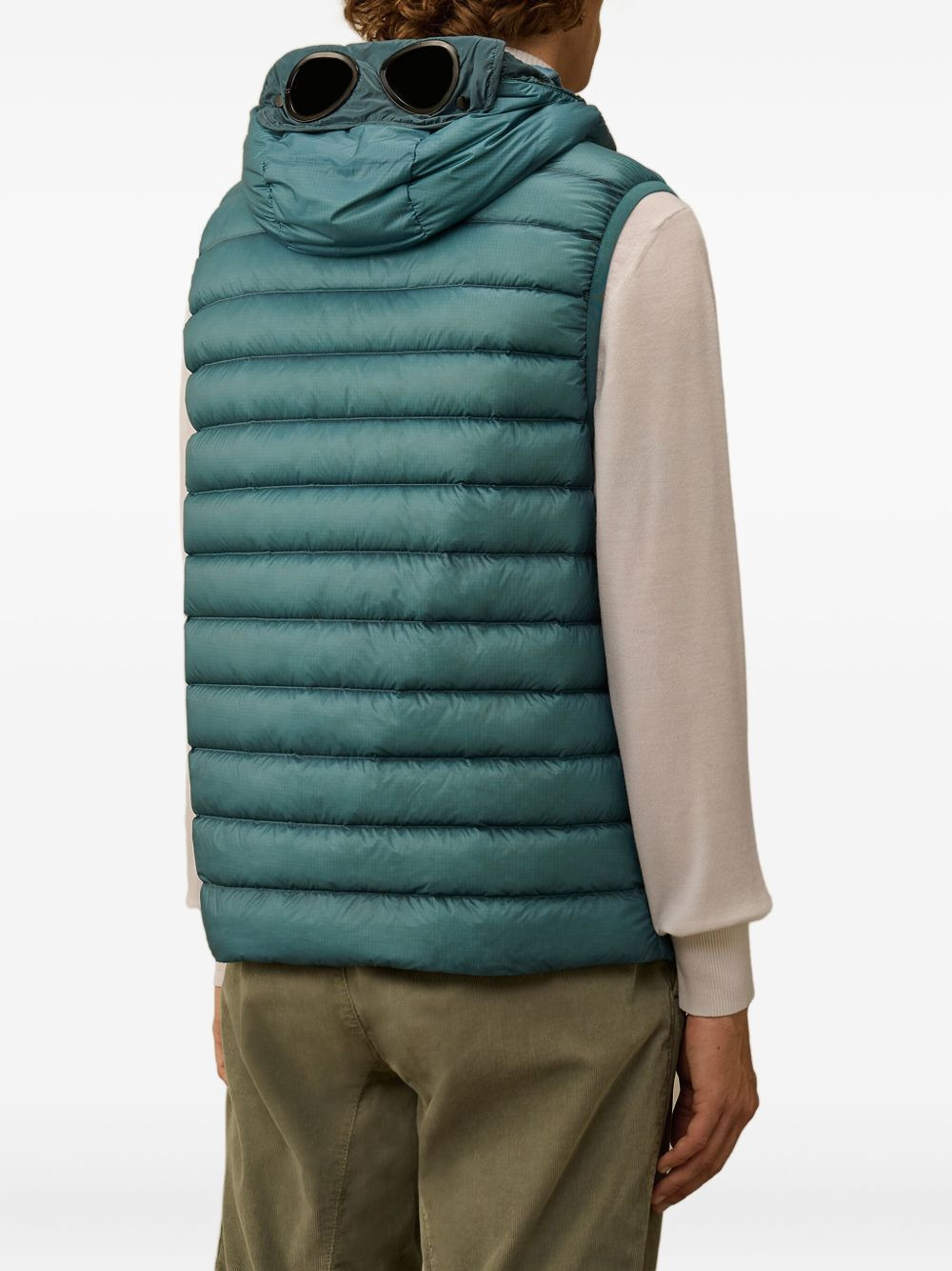 hooded quilted down gilet - 4