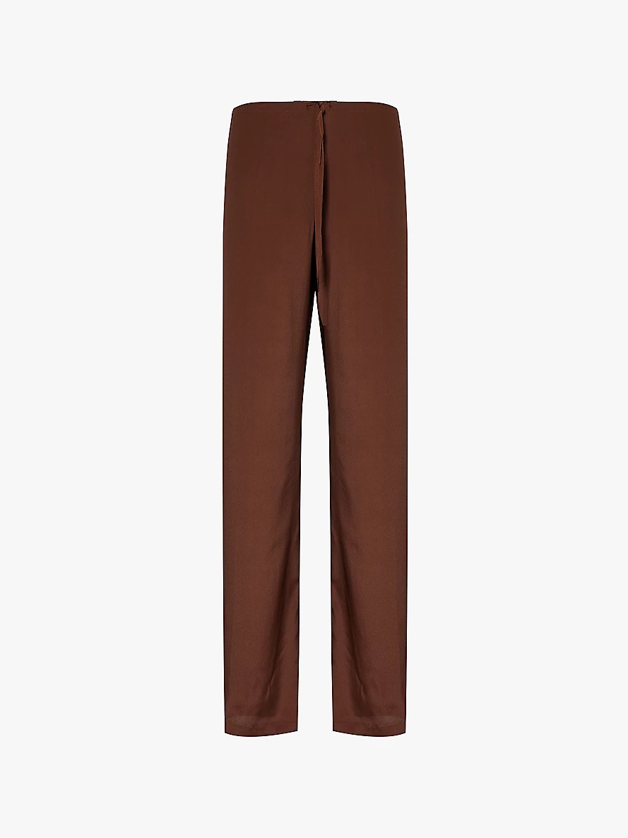 Mid-rise straight-leg crepe trousers - 1