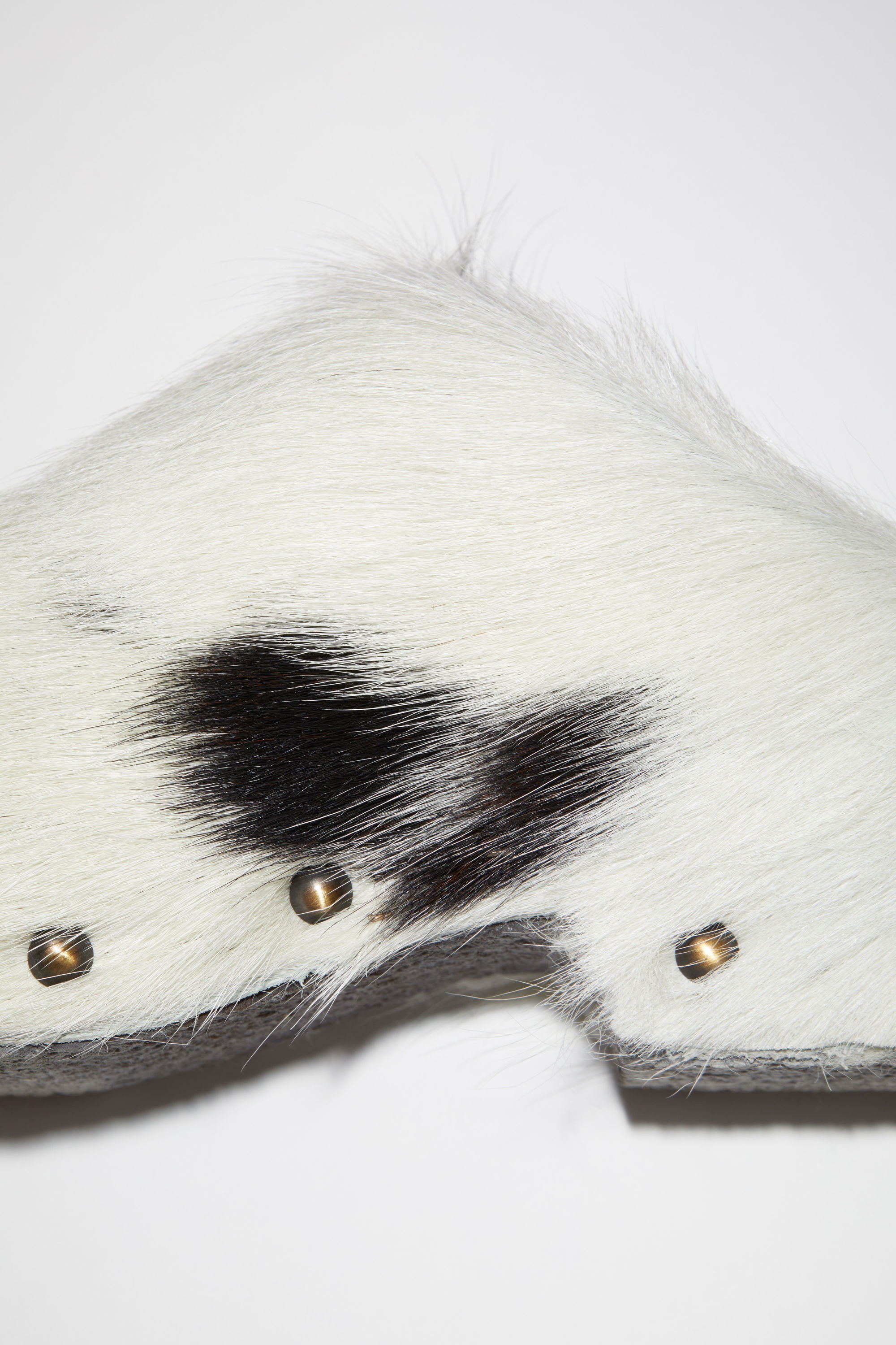 Studded fur mules - Multi brown - 11
