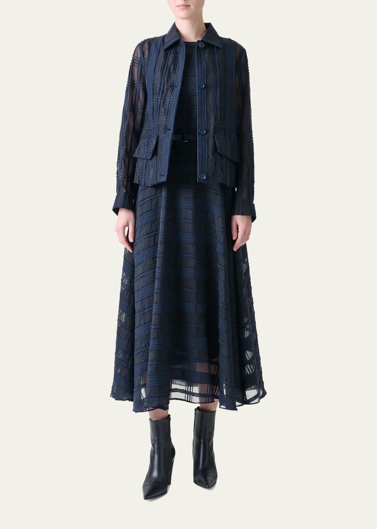 Tom Organdy Plaid Short Jacket - 2