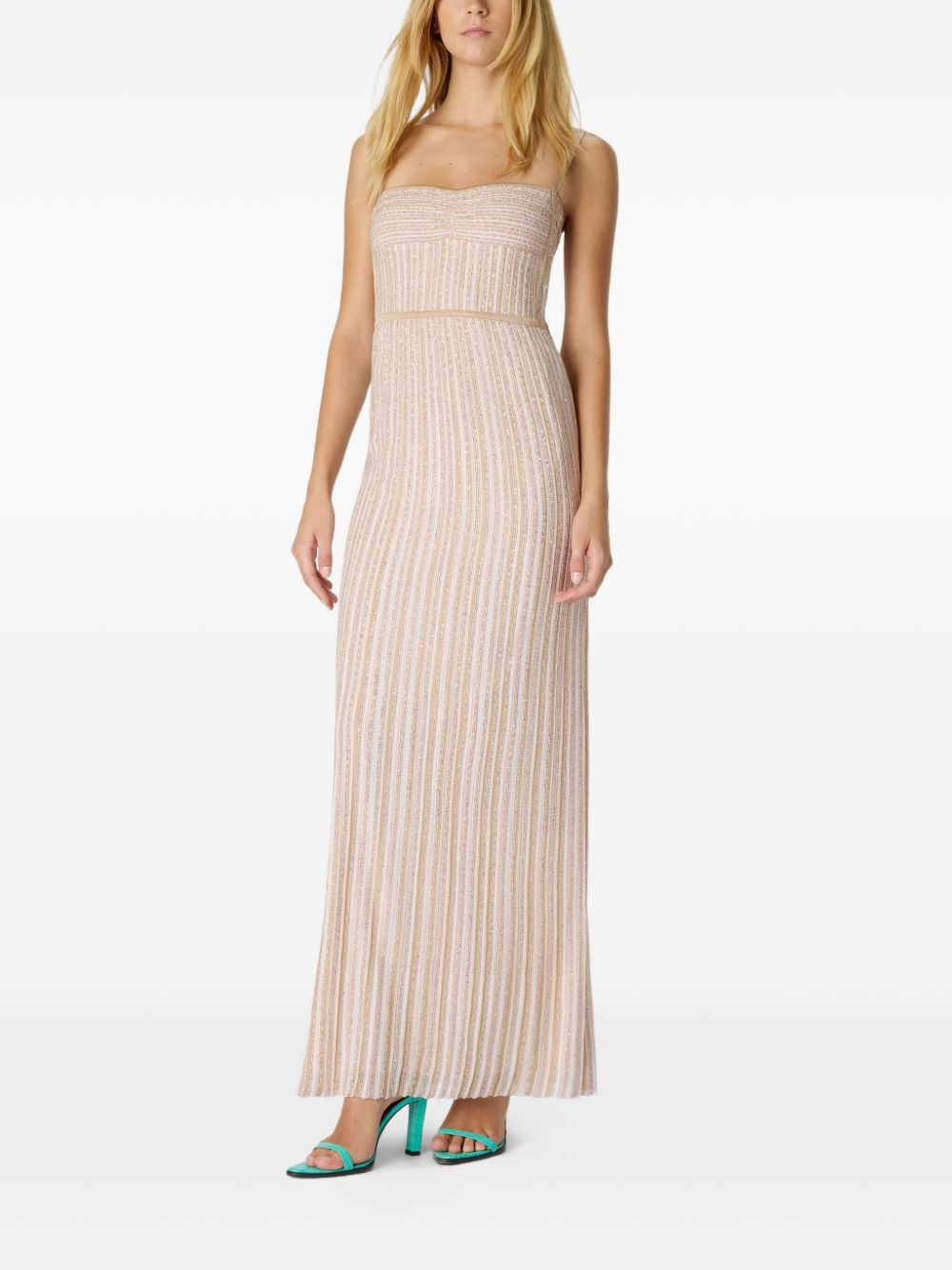 metallic-threading maxi dress - 2