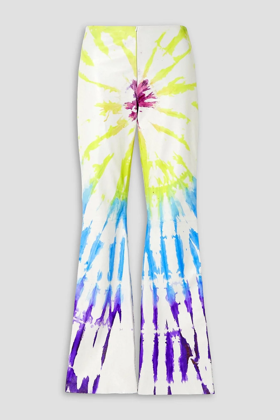 Tie-dyed leather flared pants - 1