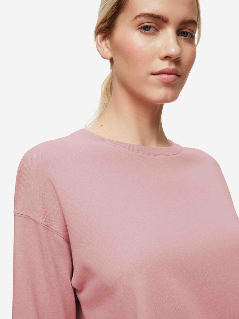 Women's Sweatshirt Quinn Cotton Modal Rose Pink - 2