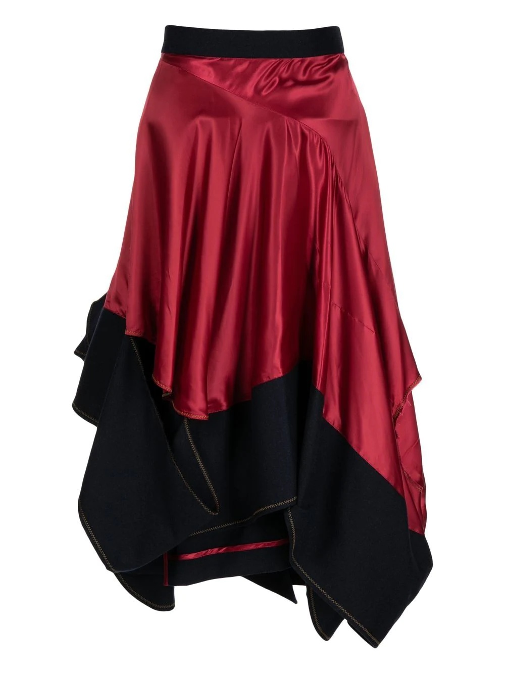asymmetric draped midi skirt - 2