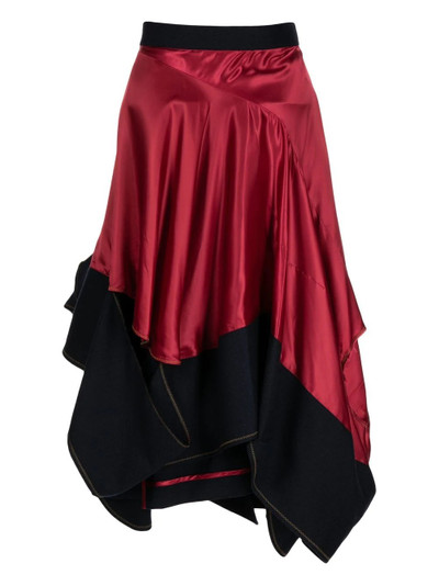 Kolor asymmetric draped midi skirt outlook