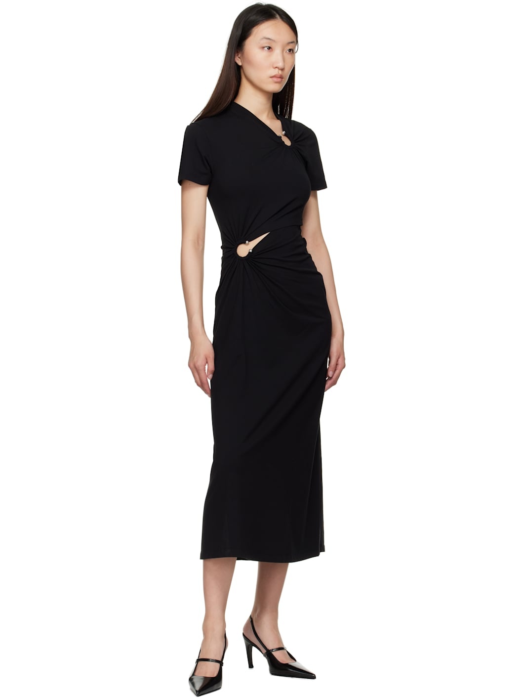 Black Piercing Maxi Dress - 4