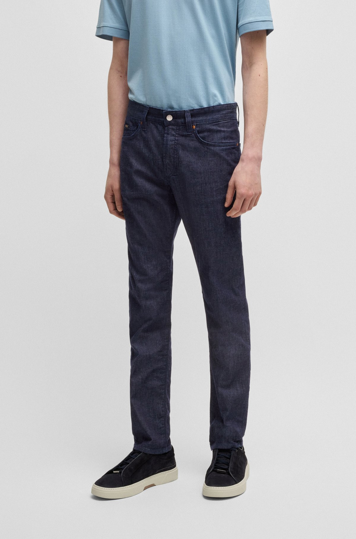 SLIM-FIT JEANS IN DARK-BLUE COMFORT-STRETCH DENIM - 2