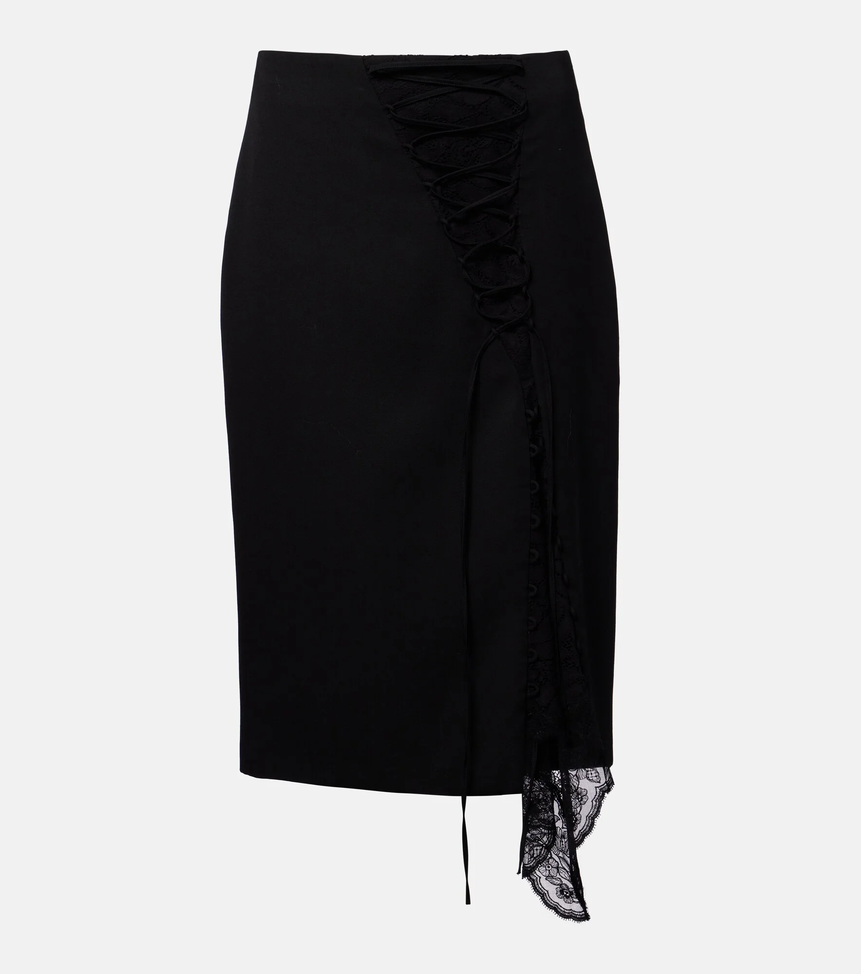 Lace-trimmed pencil skirt - 1