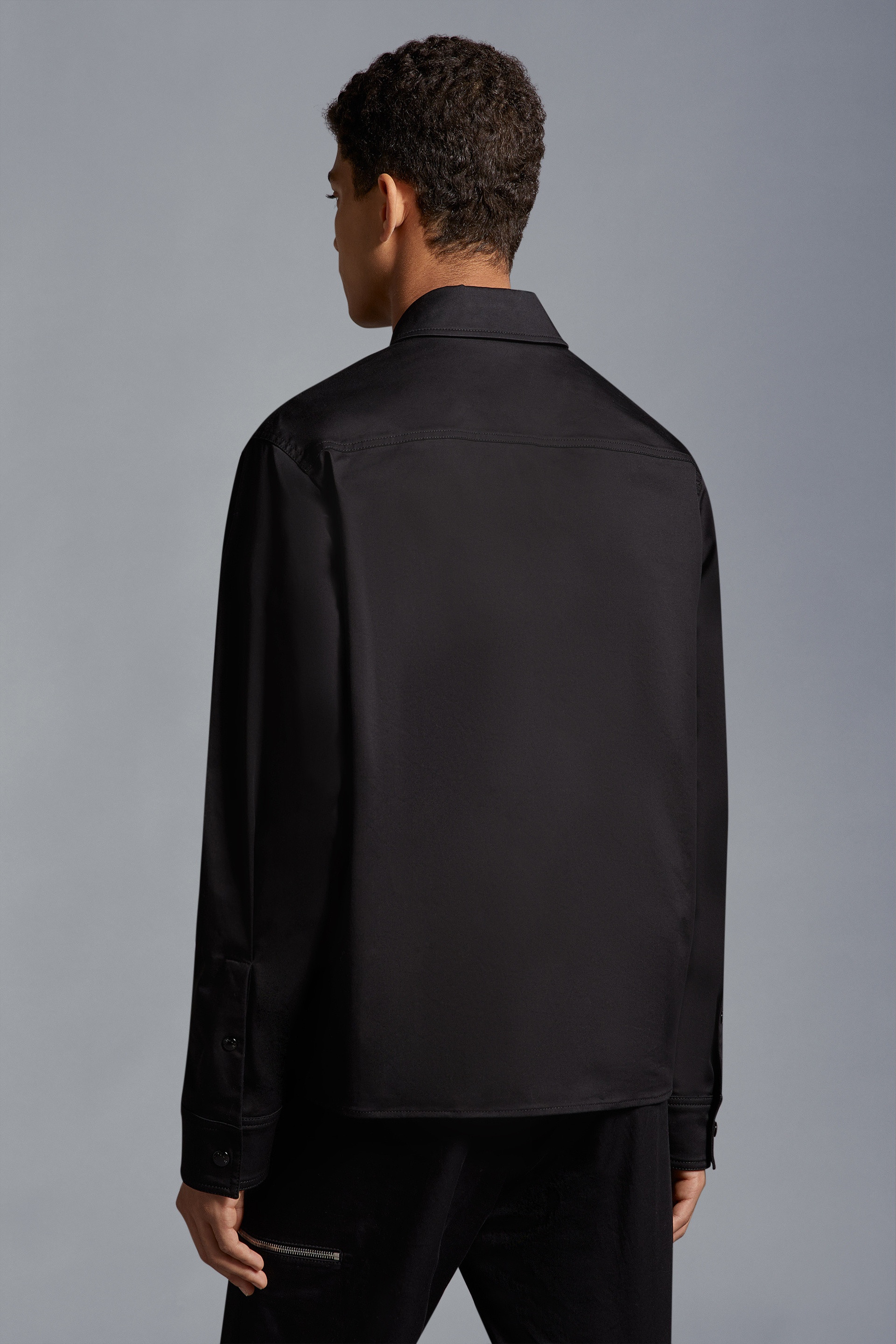 Moncler Gabardine Zip-Up Shirt | REVERSIBLE