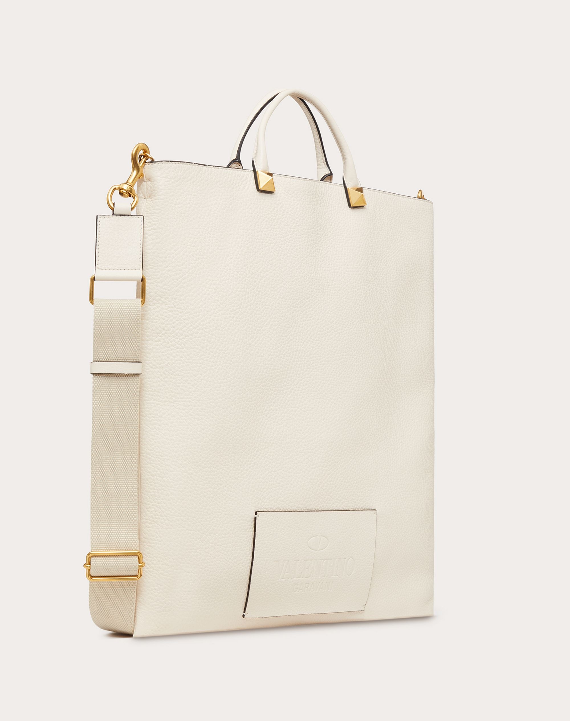 VALENTINO GARAVANI IDENTITY FLAT LEATHER TOTE BAG - 2