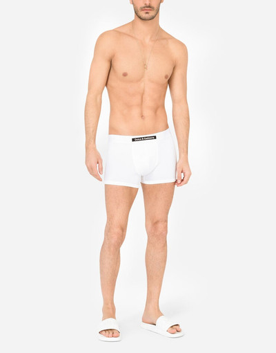 Dolce & Gabbana Two-way stretch cotton boxers with patch outlook