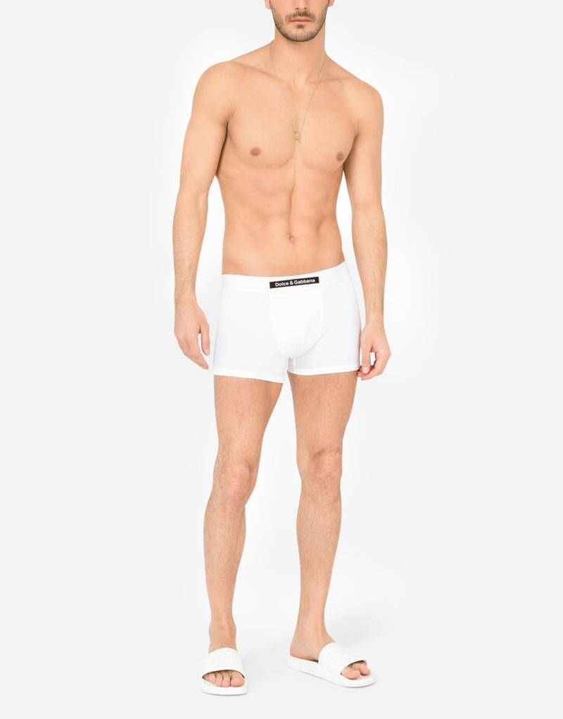 Dolce & Gabbana Two-way stretch cotton boxers with patch outlook