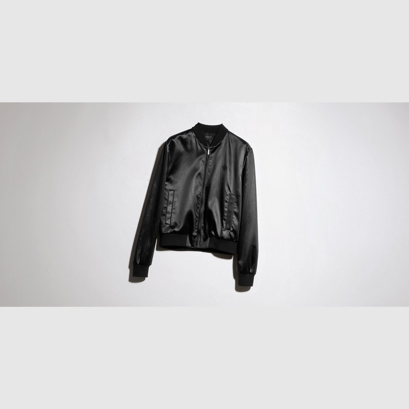 Cotton acetate satin zip jacket 1