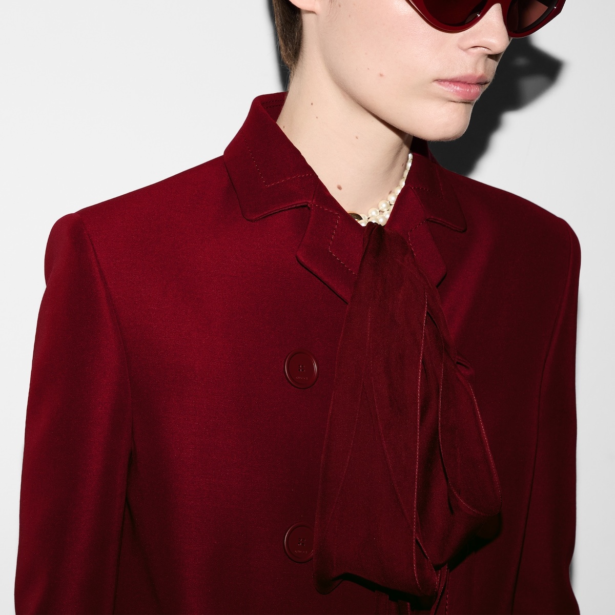 Wool silk cady jacket with martingale - 6