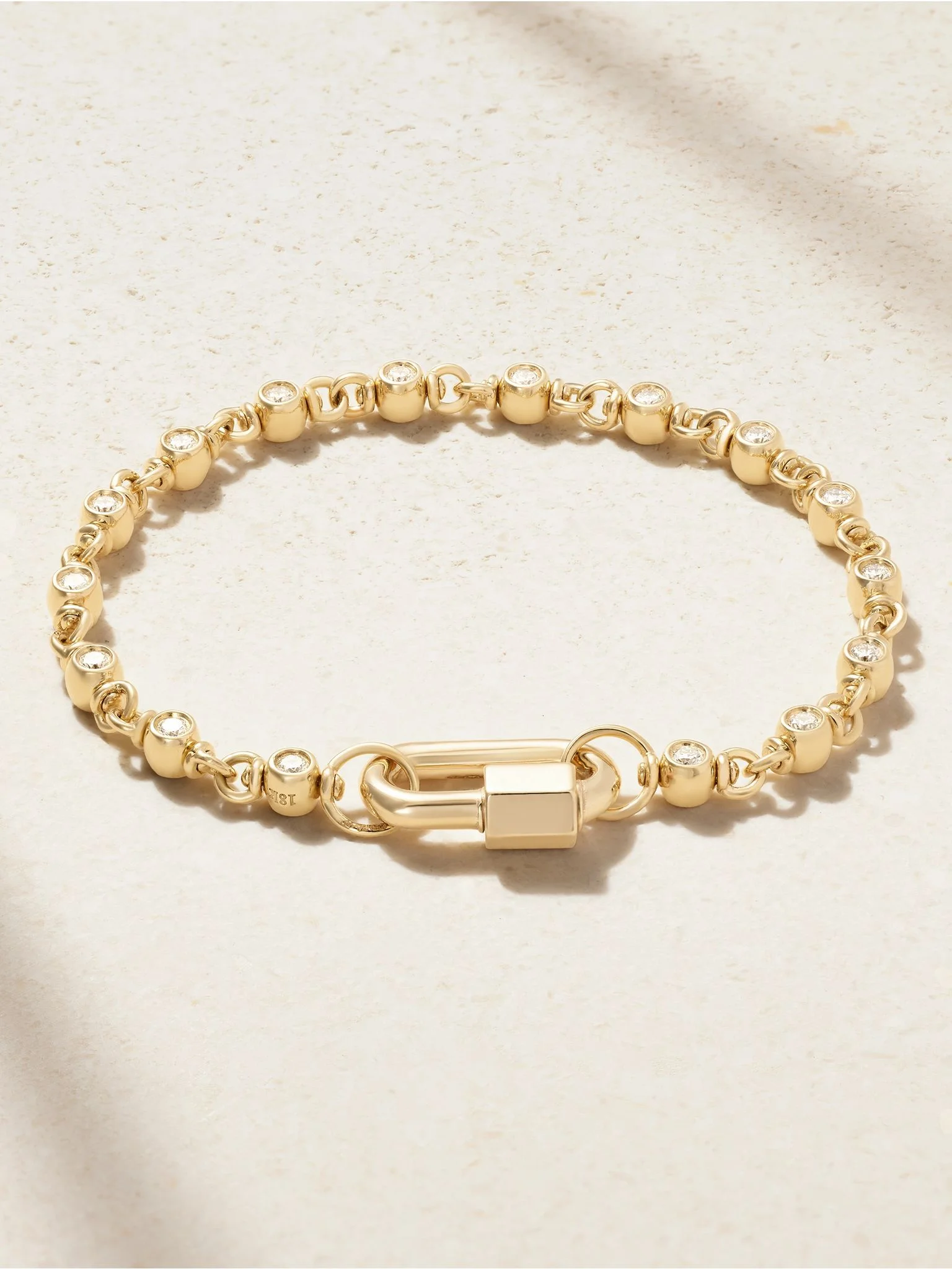 Chubby Babylock + Small Canned Chain 18-karat gold diamond bracelet Gold - 1