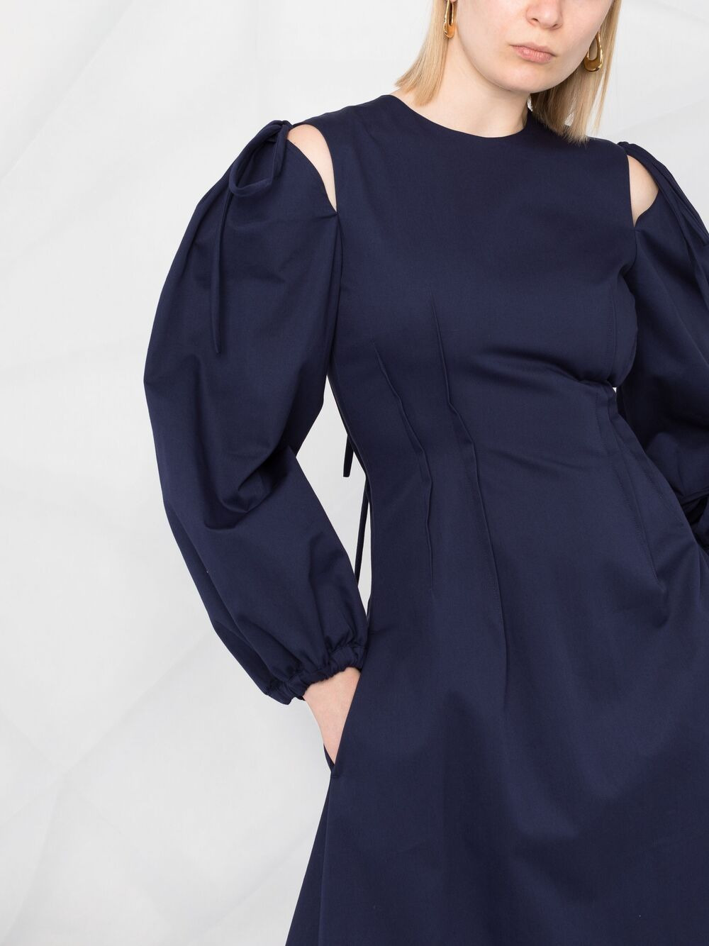 long-sleeve A-line dress - 5
