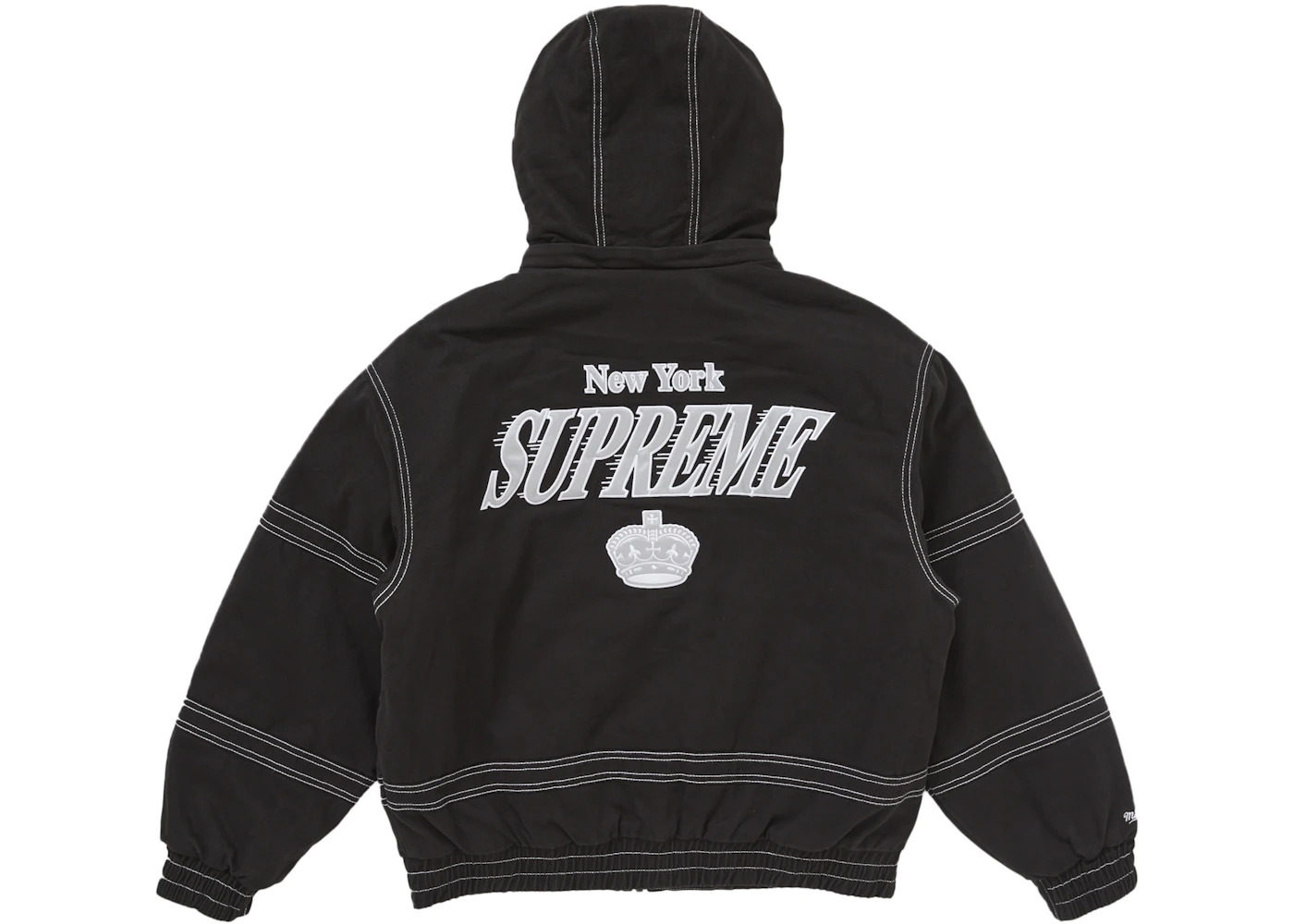 Supreme Mitchell & Ness Twill Stadium Jacket Black - 3