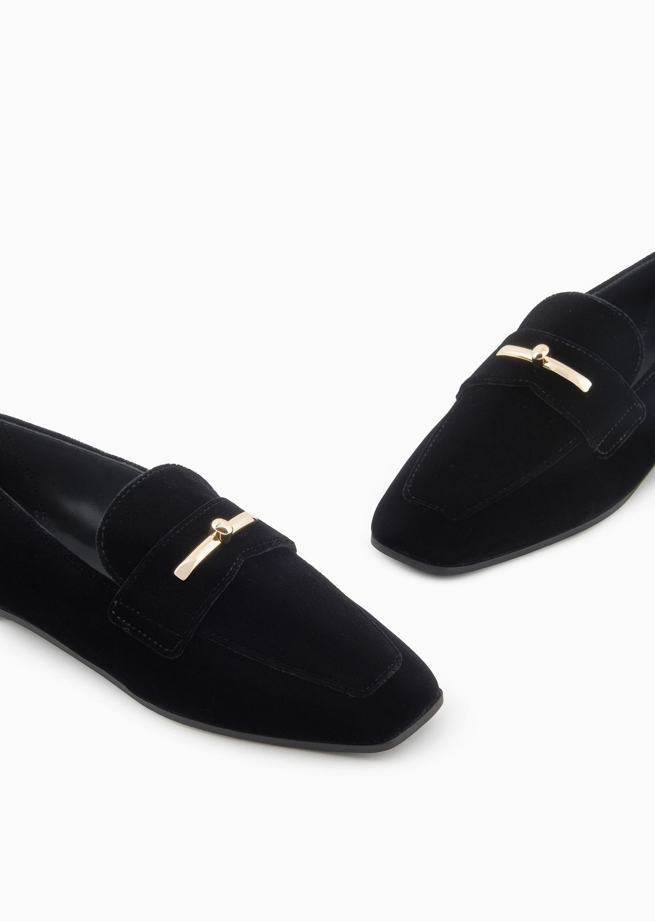 Velvet loafers with saddle - 5