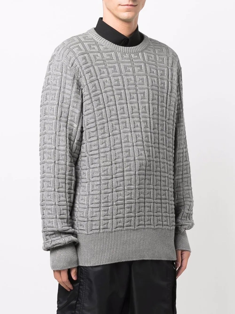 jacquard-logo jumper - 3