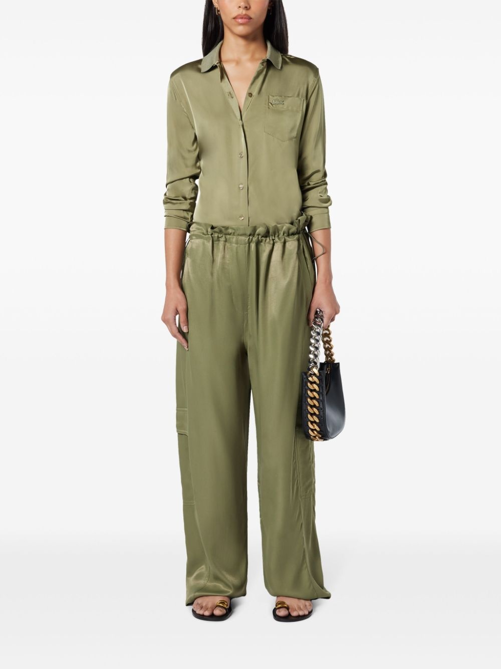 satin cargo pants - 2