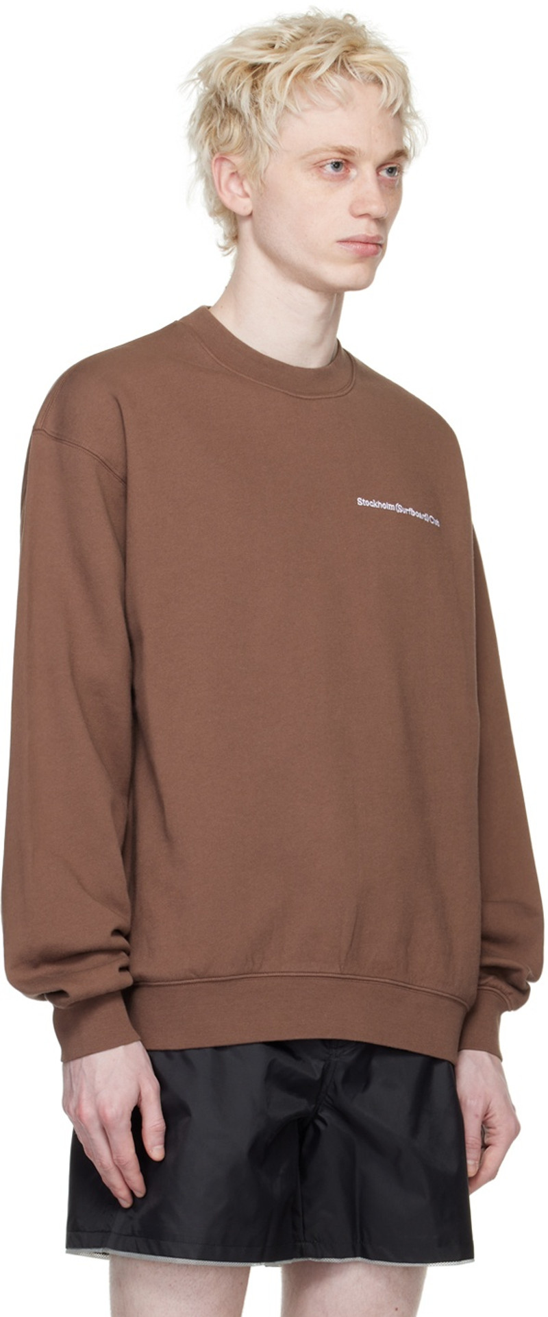 Stockholm Surfboard Club Brown Embroidered Sweatshirt outlook