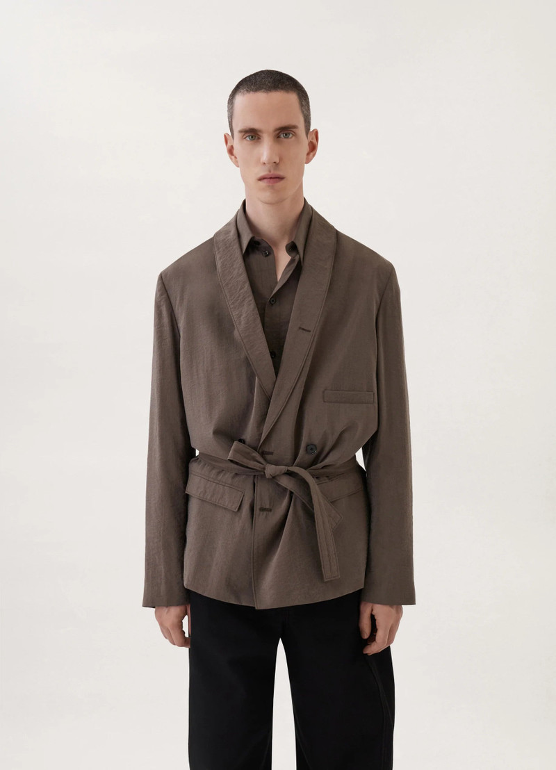 Lemaire BELTED DOUBLE BREASTED JACKET DRY SILK | REVERSIBLE