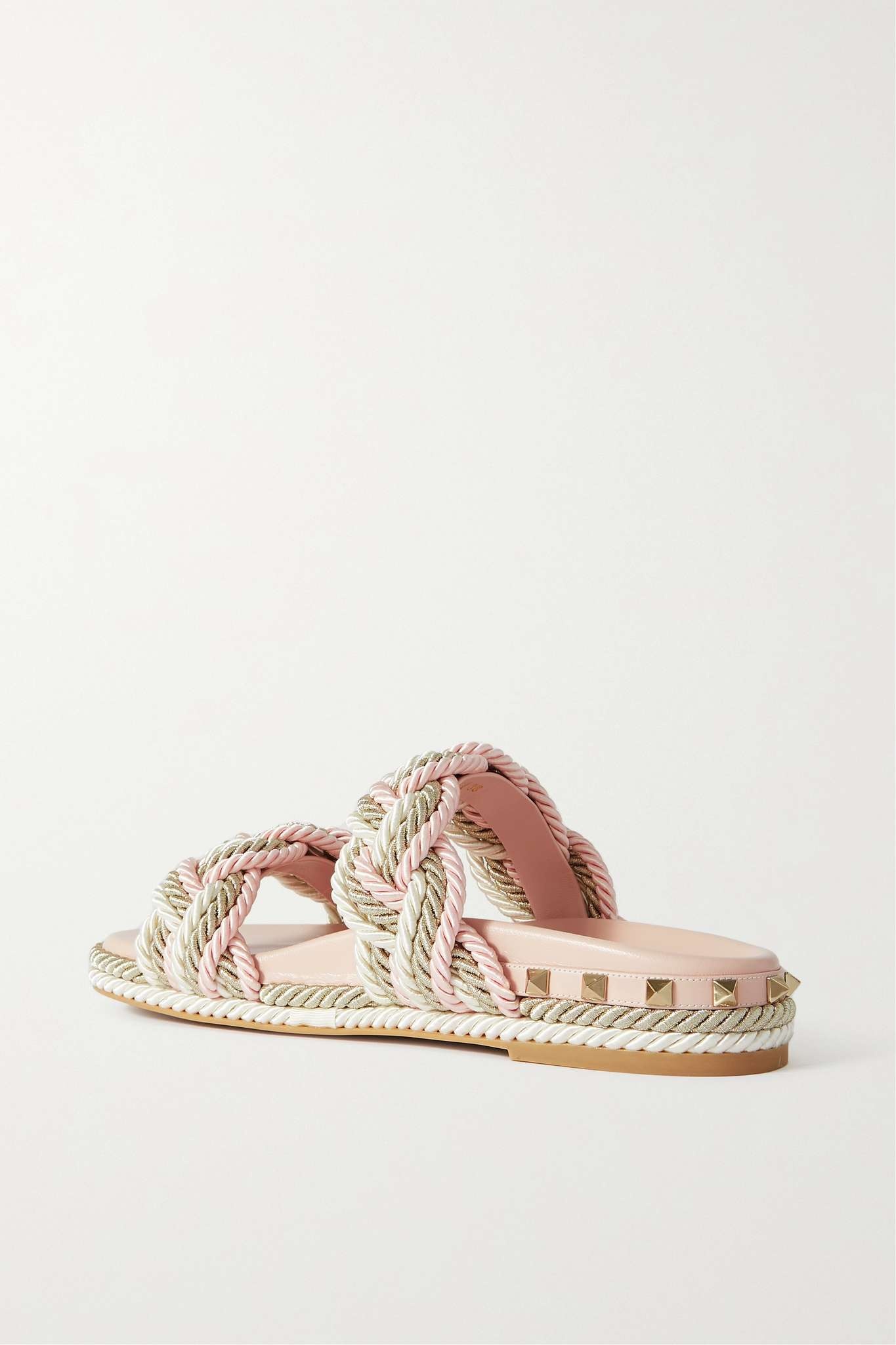 Valentino Garavani Rockstud Torchon braided rope sandals - 3