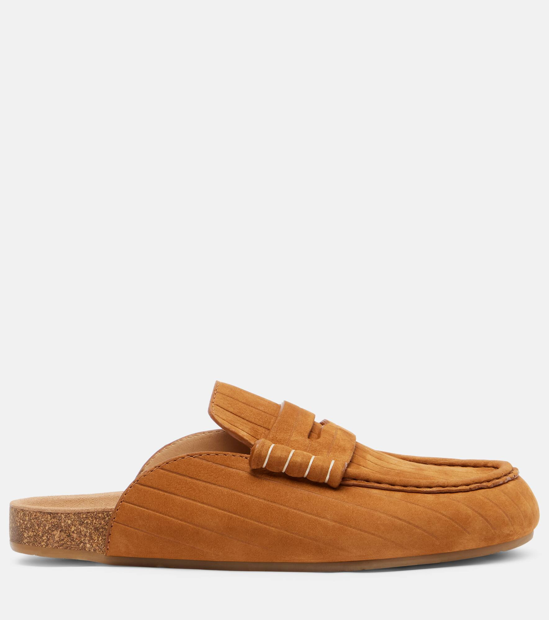 Stitch suede mules - 4