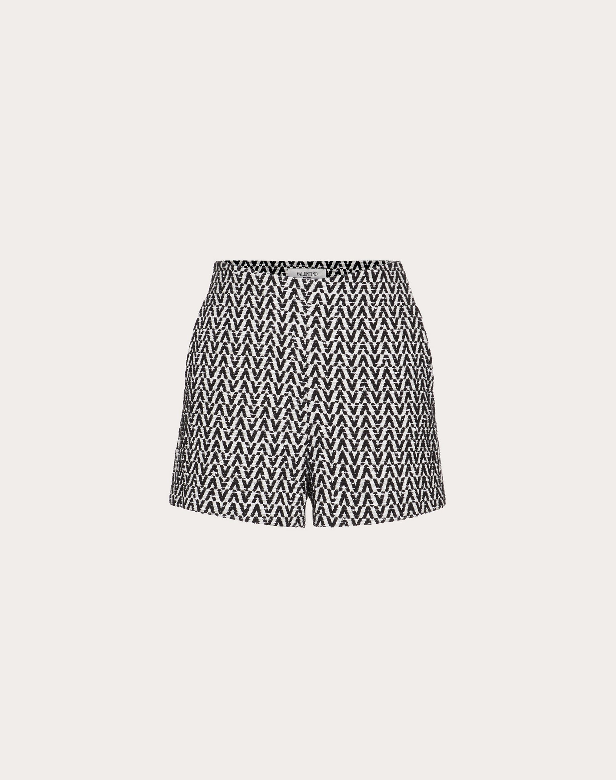 OPTICAL VALENTINO BOUCLÉ SHORTS - 1