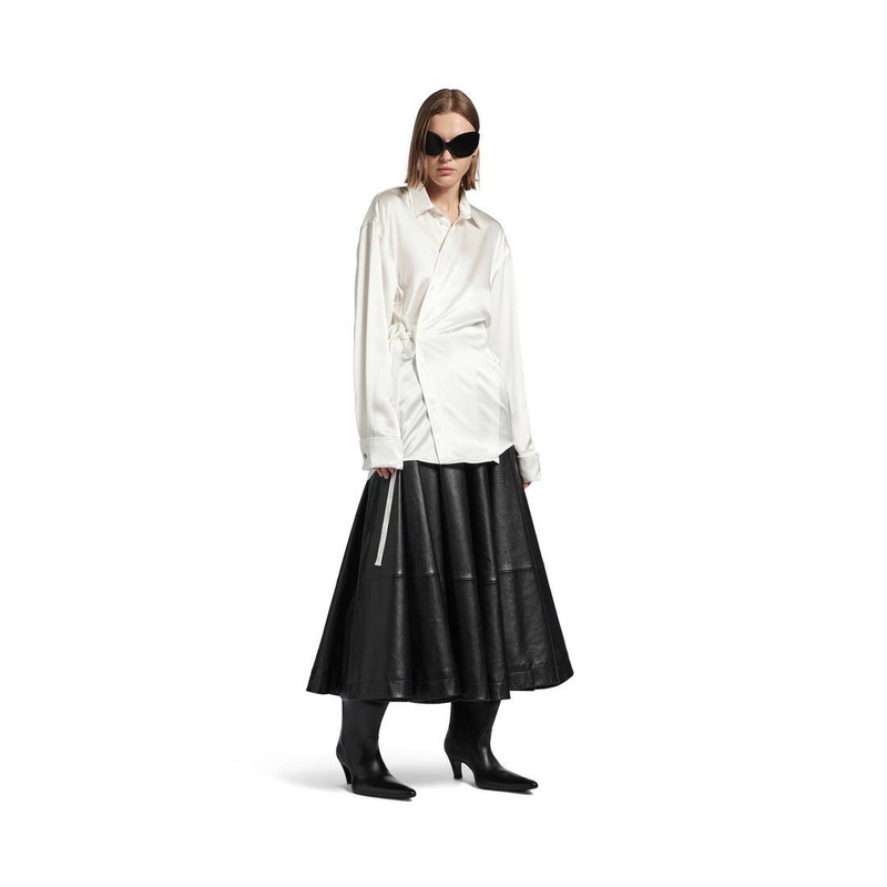 BALENCIAGA Women's Wrap Shirt in Ivory outlook