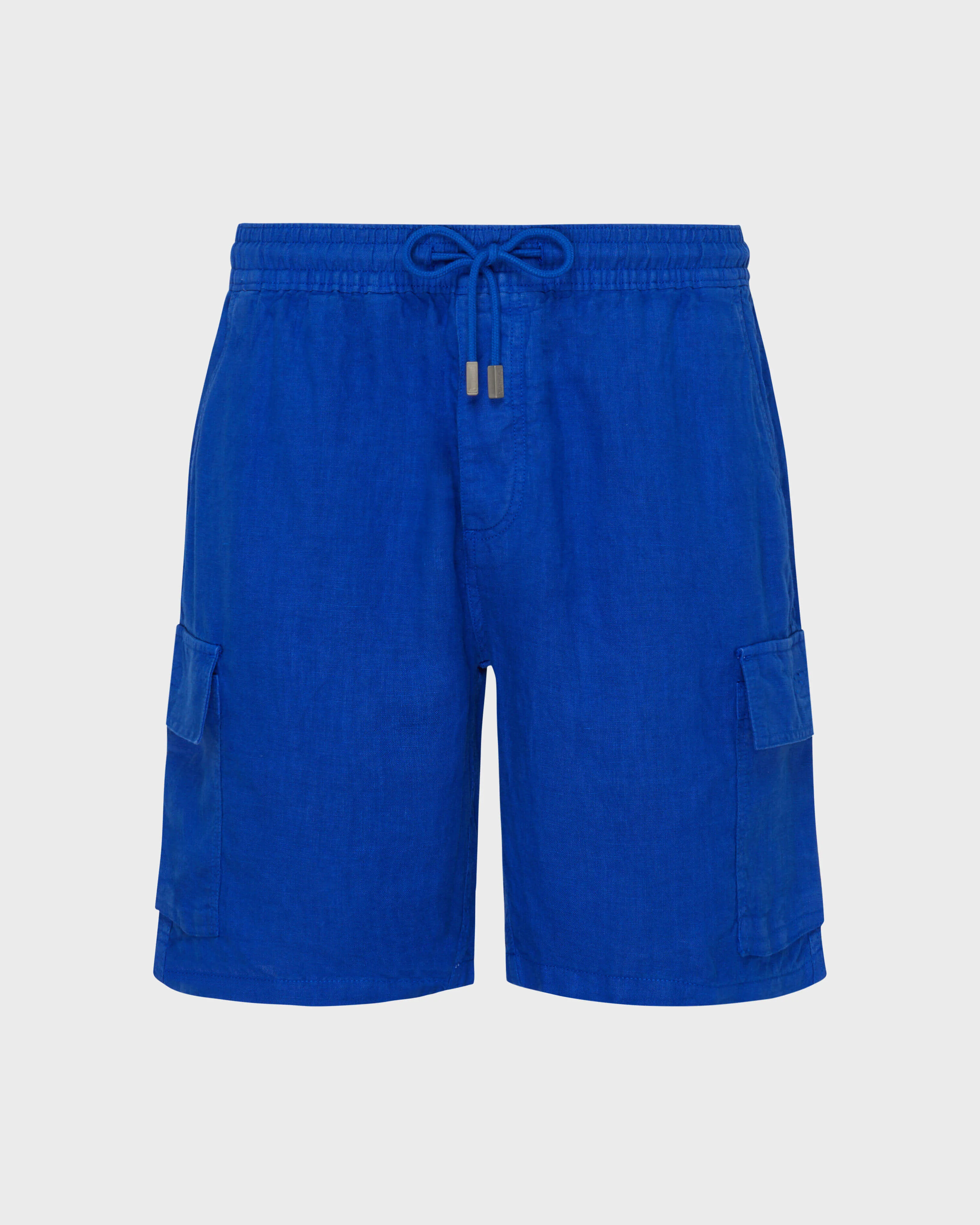 MEN LINEN BERMUDA SHORTS CARGO POCKETS - 1