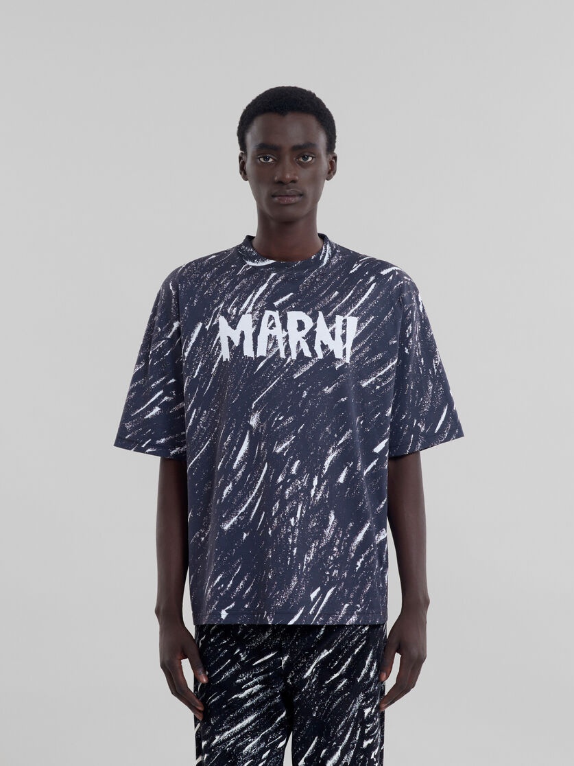 BLACK CRAYON PRINT ORGANIC COTTON T-SHIRT - 2