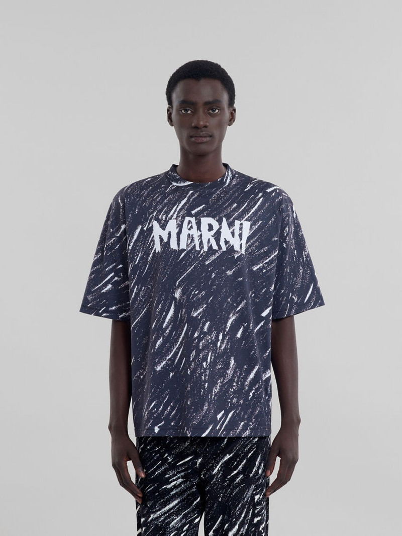 Marni BLACK CRAYON PRINT ORGANIC COTTON T-SHIRT outlook